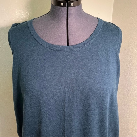 Talbots Sleeveless Scoop Neck Sweater Turquoise 3XP - Picture 2 of 8